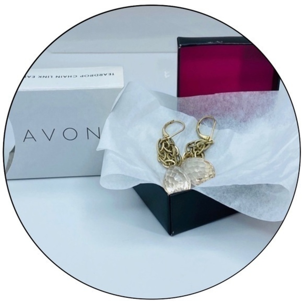 TEARDROP CHAIN LINK EARRINGS- AVON